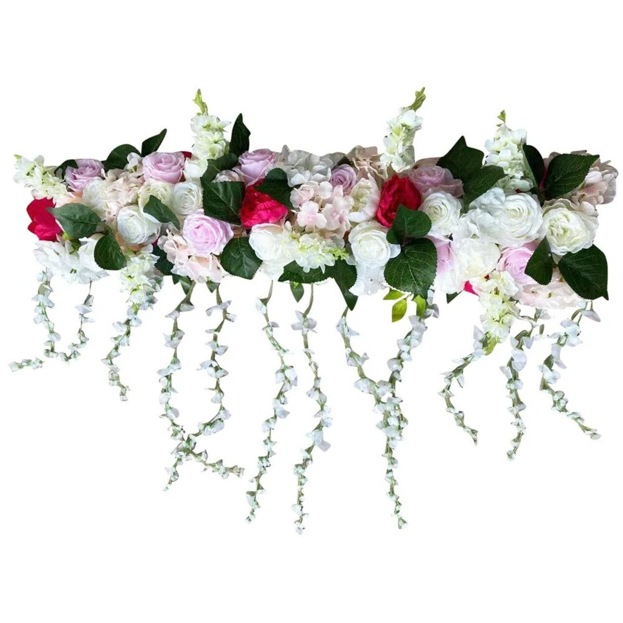 Artificial Silk Rose Flowers Backdrop Wedding Row Decor Floral Wall Arrangements